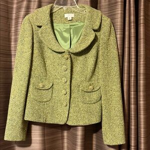 LOFT Olive Tweed Blazer